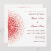 赤いフローラレースオンホワイト 招待状 (正面/裏面)