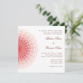 赤いフローラレースオンホワイト 招待状 (スタンド正面)