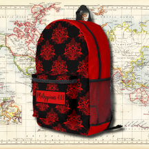 赤いフローラヴィンテージパターンとバイブル・バース