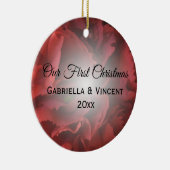 赤いフローラ初めてのクリスマスを一緒に セラミックオーナメント (右)