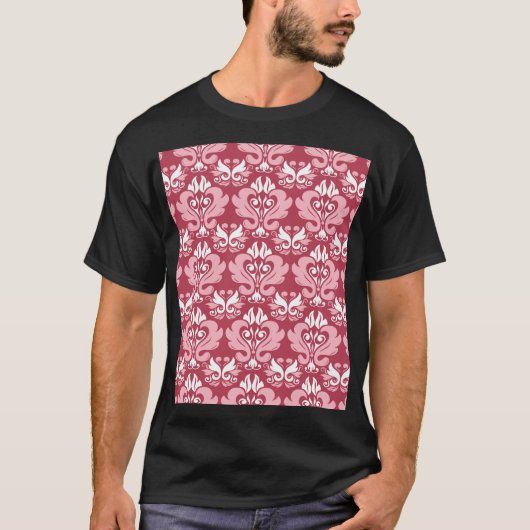 赤いフローラ淡い色の: Beige Seamless Tシャツ (正面)
