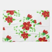 赤いフローラ設計者 キッチンタオル (横)