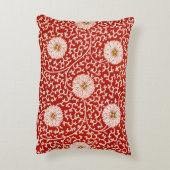 赤いフローラ鮮やか華美クラシックパターン アクセントクッション (裏面(縦))