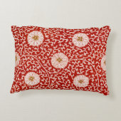 赤いフローラ鮮やか華美クラシックパターン アクセントクッション (裏面)
