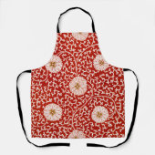 赤いフローラ鮮やか華美クラシックパターン エプロン (正面)