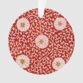 赤いフローラ鮮やか華美クラシックパターン オーナメント (正面)