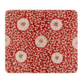 赤いフローラ鮮やか華美クラシックパターン カッティングボード (正面)