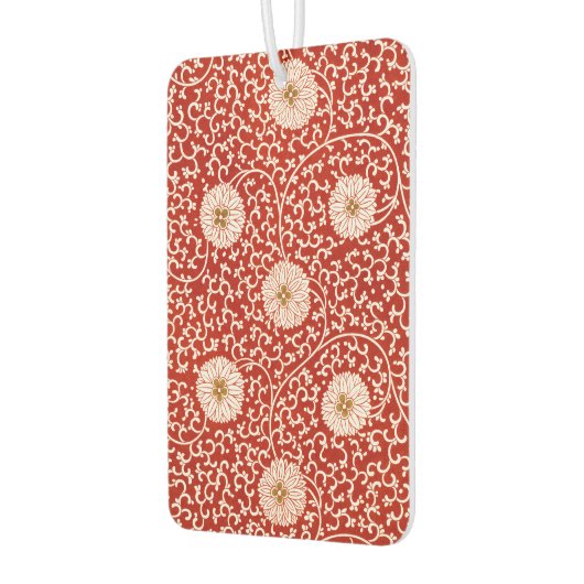 赤いフローラ鮮やか華美クラシックパターン カーエアーフレッシュナー (左)