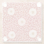 赤いフローラ鮮やか華美クラシックパターン ガラスコースター (裏面)