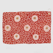 赤いフローラ鮮やか華美クラシックパターン ゴルフタオル (横)