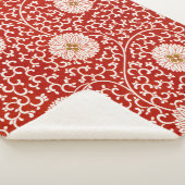 赤いフローラ鮮やか華美クラシックパターン シェルパブランケット (3/4)