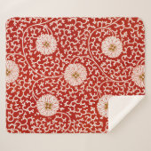赤いフローラ鮮やか華美クラシックパターン シェルパブランケット (正面(横))