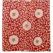 赤いフローラ鮮やか華美クラシックパターン シャワーカーテン (正面)