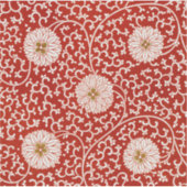 赤いフローラ鮮やか華美クラシックパターン シール (正面)