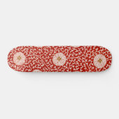 赤いフローラ鮮やか華美クラシックパターン スケートボード (横)