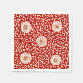 赤いフローラ鮮やか華美クラシックパターン スタンダードカクテルナプキン (正面)