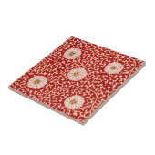 赤いフローラ鮮やか華美クラシックパターン タイル (側面)