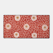 赤いフローラ鮮やか華美クラシックパターン デスクマット (正面)