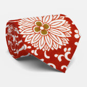 赤いフローラ鮮やか華美クラシックパターン ネクタイ (ロール)