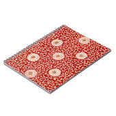 赤いフローラ鮮やか華美クラシックパターン ノートブック (左側)