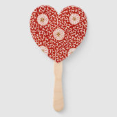 赤いフローラ鮮やか華美クラシックパターン ハンドファン (裏面)