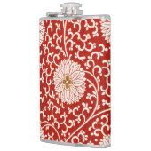 赤いフローラ鮮やか華美クラシックパターン フラスク (左)
