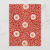 赤いフローラ鮮やか華美クラシックパターン ポストカード (正面)