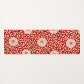 赤いフローラ鮮やか華美クラシックパターン ヨガマット (裏面(横))