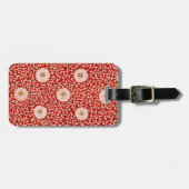 赤いフローラ鮮やか華美クラシックパターン ラゲッジタグ (正面横)