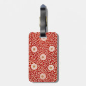 赤いフローラ鮮やか華美クラシックパターン ラゲッジタグ (裏面縦)