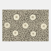 赤いフローラ鮮やか華美クラシックパターン ラッピングペーパーシート (正面3)