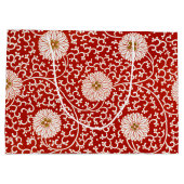 赤いフローラ鮮やか華美クラシックパターン ラージペーパーバッグ (裏面)