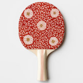 赤いフローラ鮮やか華美クラシックパターン 卓球ラケット (裏面)