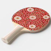 赤いフローラ鮮やか華美クラシックパターン 卓球ラケット (正面アングル)