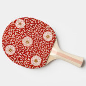 赤いフローラ鮮やか華美クラシックパターン 卓球ラケット (横)