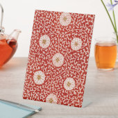 赤いフローラ鮮やか華美クラシックパターン 台座サイン (インサイチュ)