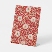 赤いフローラ鮮やか華美クラシックパターン 台座サイン (正面)