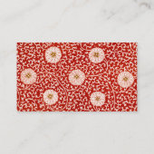 赤いフローラ鮮やか華美クラシックパターン 名刺 (裏面)
