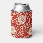 赤いフローラ鮮やか華美クラシックパターン 缶クーラー (缶裏面)