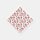 赤いフローラ スタンダードカクテルナプキン (角)