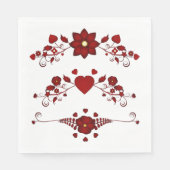 赤いフローラ スタンダードランチョンナプキン (正面)