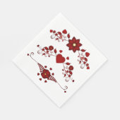 赤いフローラ スタンダードランチョンナプキン (角)