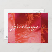 赤いフローラIポストカード – カスタマイズ可能 ポストカード (正面/裏面)