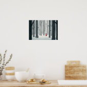 赤いフードの小さなポス図解入りの、写真付きのター ポスター (キッチン)