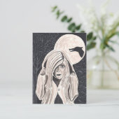 赤いフード付き小はがき ポストカード (スタンド正面)