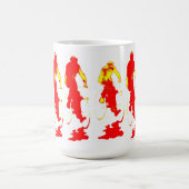 赤いフード付の自転車のマグ トラベルマグ (中央)