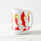 赤いフード付の自転車のマグ トラベルマグ (正面右)