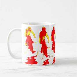 赤いフード付の自転車のマグ トラベルマグ