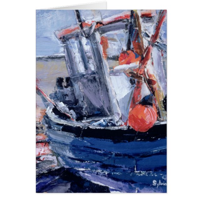 赤いブイが付いているボート (正面)