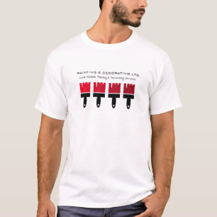赤いブグラデーションラシ,画家&デコレータ広告 Tシャツ